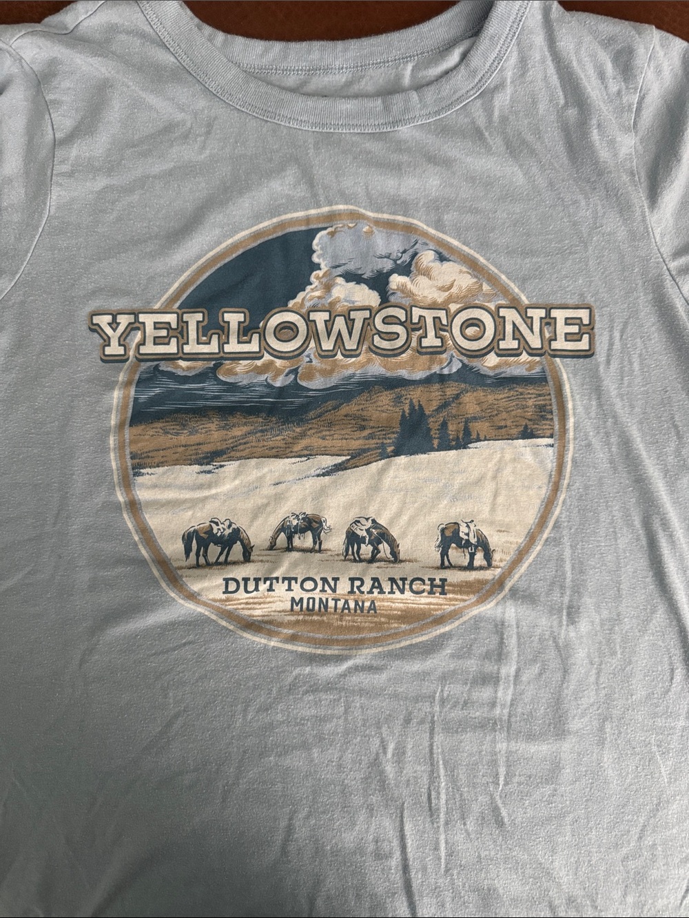 Yellowstone Dutton Ranch Graphic Tee - Light Blue